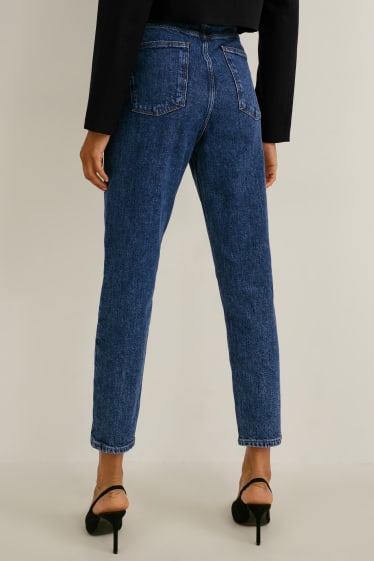 Femei - Mom jeans - talie înaltă - LYCRA® - denim-albastru