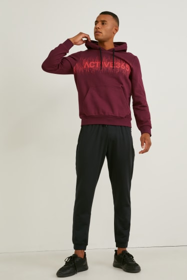 Hommes - Sweat à capuche - bordeaux