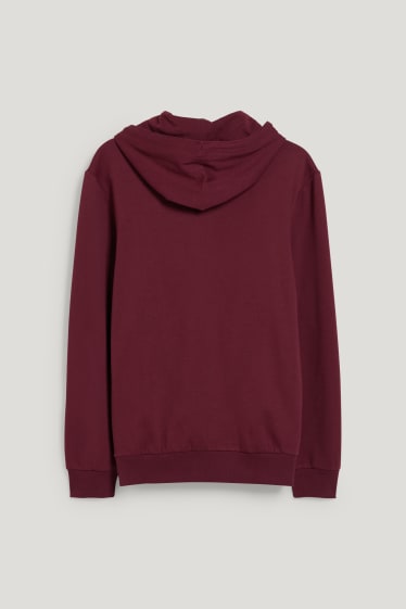 Hommes - Sweat à capuche - bordeaux