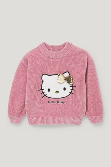 Toddler Girls - Hello Kitty - Chenille-Pullover - dunkelrosa