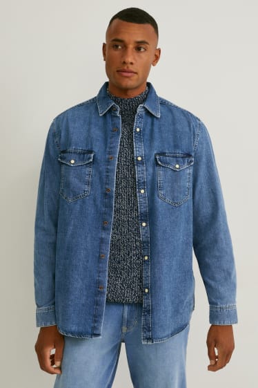 Hombre - Camisa vaquera - regular fit - kent - vaqueros - azul