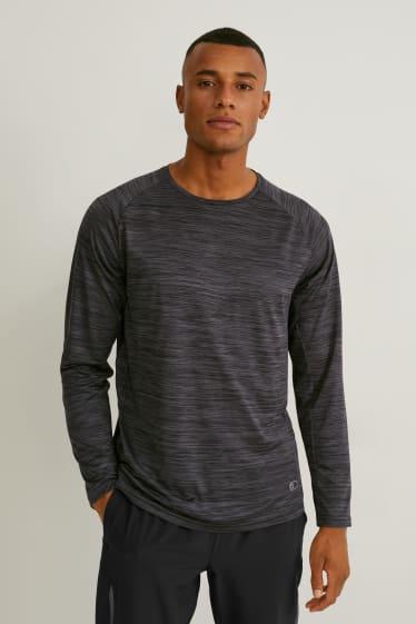 Heren - Sportshirt - grijs / zwart