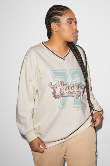 Femmes grandes tailles - CLOCKHOUSE - sweat - blanc crème