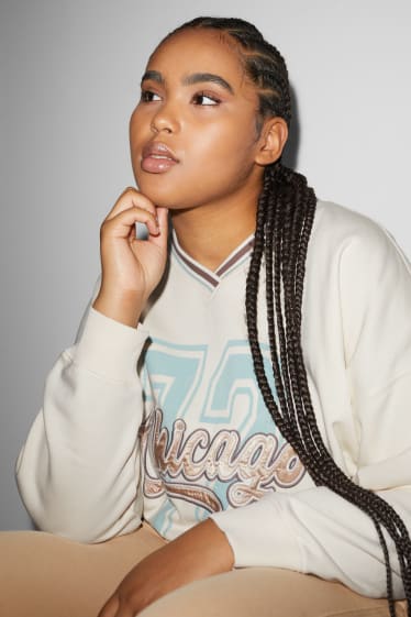 Femmes grandes tailles - CLOCKHOUSE - sweat - blanc crème