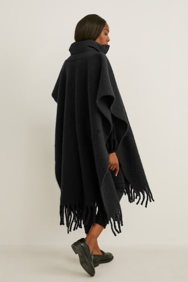 Damen - Poncho - schwarz