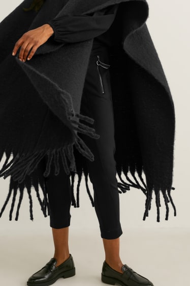 Damen - Poncho - schwarz