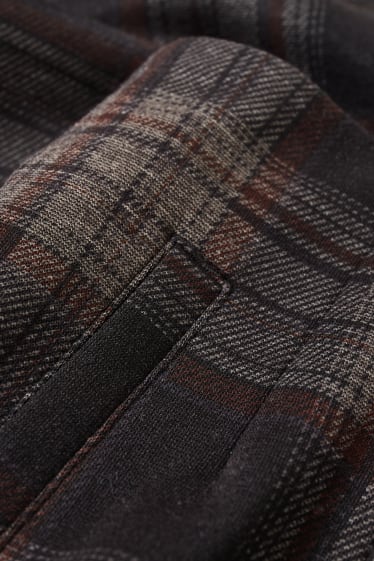 Donna - Pantaloni di jersey - skinny fit - da materiali riciclati - a quadretti - nero / grigio
