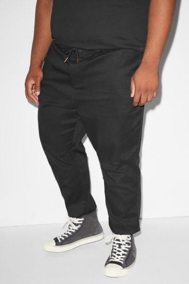 Hommes grandes tailles - Pantalon de toile - coupe droite - LYCRA® - noir