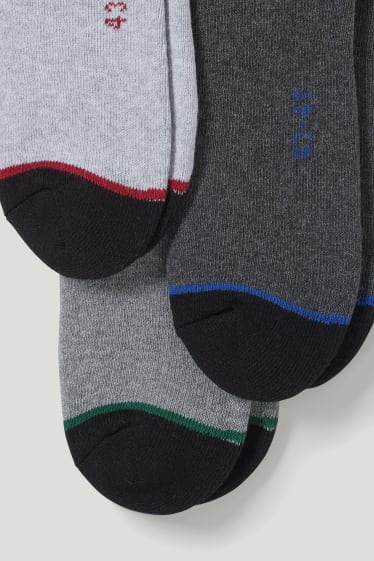 Hombre - Pack de 3 - calcetines - LYCRA® - gris jaspeado