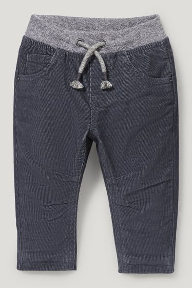 Bébé garçons - Pantalon chaud en velours pour bébé - gris foncé