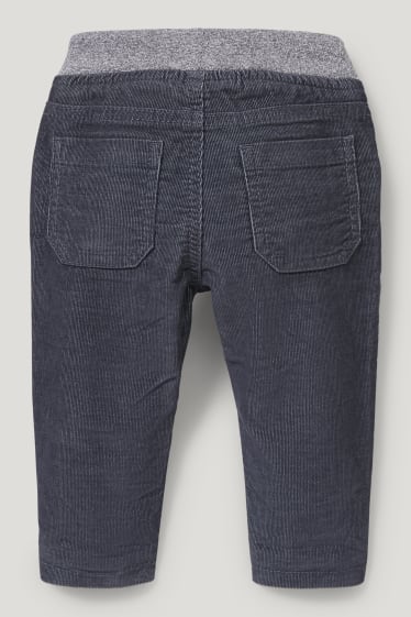 Bébé garçons - Pantalon chaud en velours pour bébé - gris foncé