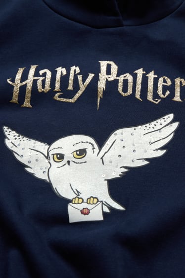 Małe dziewczynki - Harry Potter - bluza z kapturem - ciemnoniebieski