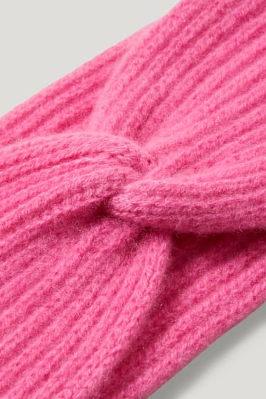 Women - Cashmere headband with knot detail - pink