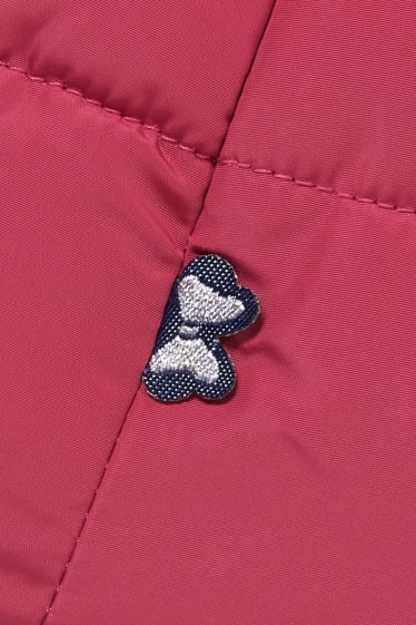 Miminka holky - Minnie Mouse - prošívaná bunda s kapucí pro miminka - tmavě růžová