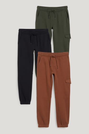 Bambini: - Confezione da 3 - pantaloni sportivi - verde scuro / blu scuro
