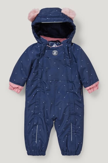Baby Girls - Costum de zăpadă cu glugă bebeluși - albastru închis