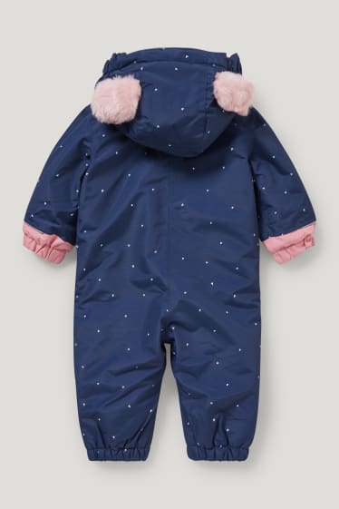 Baby Girls - Costum de zăpadă cu glugă bebeluși - albastru închis