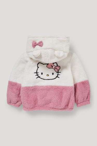 Toddler Girls - Hello Kitty - Teddy-Jacke mit Kapuze - recycelt - cremeweiß