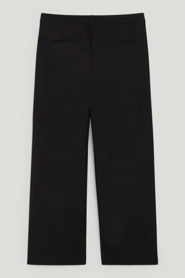 Femmes - Pantalon en toile - high waist - regular fit - matière recyclée - noir