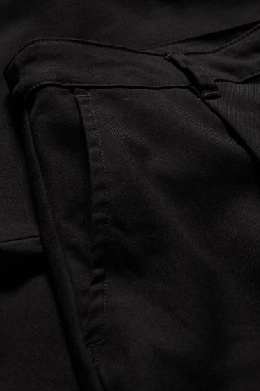 Femmes - Pantalon en toile - high waist - regular fit - matière recyclée - noir