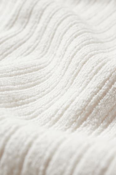 Exclusiu online - CLOCKHOUSE - samarreta crop de màniga llarga - blanc trencat
