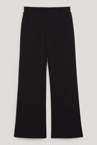 Clockhouse femme - CLOCKHOUSE- pantalon en molleton - palazzo - noir