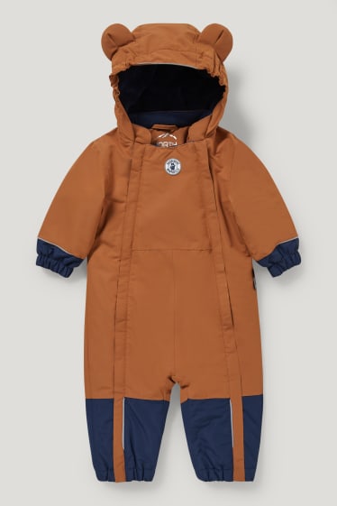Baby Boys - Costum de zăpadă cu glugă bebeluși - maro deschis