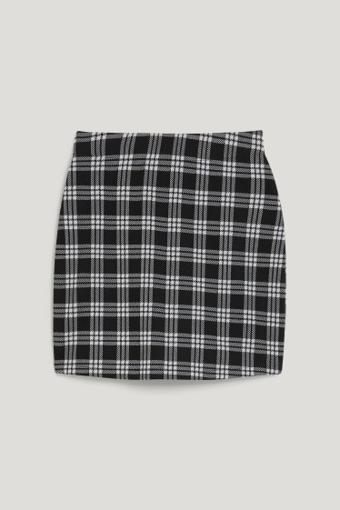 Exclusiv online - CLOCKHOUSE - fustă mini - în carouri - negru / alb
