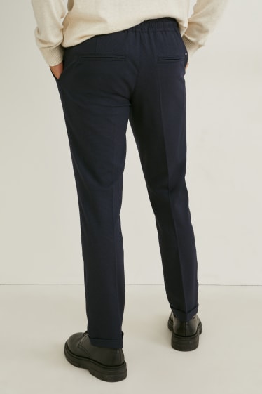Herren - Chino - Tapered Fit - Flex - 4 Way Stretch - kariert - anthrazit