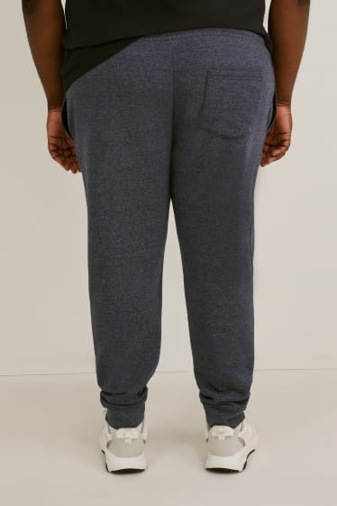 Pánské XL - Teplákové kalhoty - šedá-žíhaná