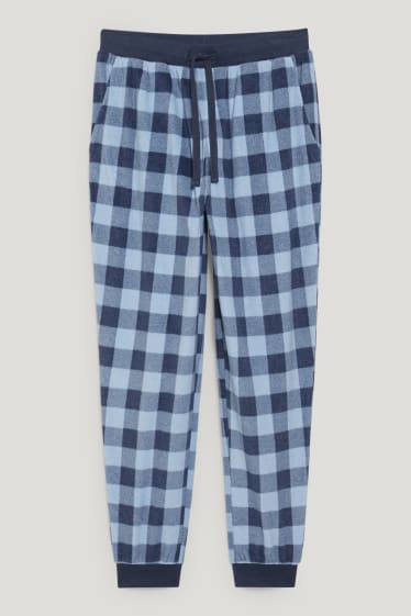Home - Pantalons de pijama - quadres - blau / blau fosc