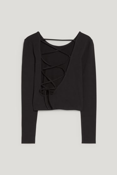 Exclusiu online - CLOCKHOUSE - top crop - negre