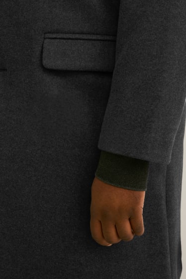 Pánské XL - Kabát - šedá-žíhaná