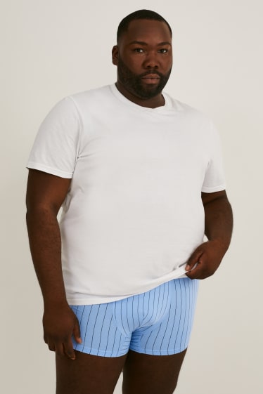 Hommes grandes tailles - Lot de 3 - boxers - LYCRA® - à rayures - bleu clair