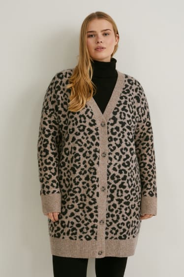 Donna - Cardigan - da materiali riciclati - fantasia - marrone chiaro