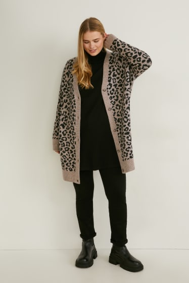 Donna - Cardigan - da materiali riciclati - fantasia - marrone chiaro