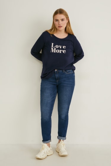 Damen - Langarmshirt - dunkelblau
