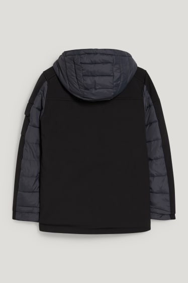Garçons - Veste de sport à capuche - noir / gris