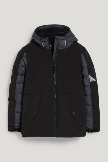 Garçons - Veste de sport à capuche - noir / gris