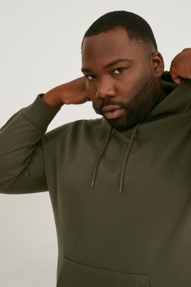 Hommes grandes tailles - Sweat à capuche - vert foncé