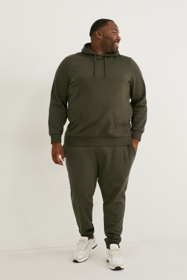 Hommes grandes tailles - Sweat à capuche - vert foncé