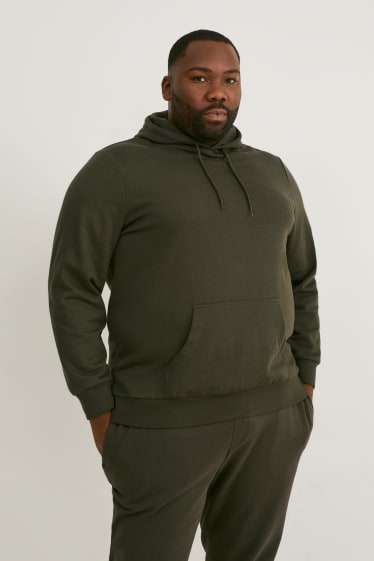 Hommes grandes tailles - Sweat à capuche - vert foncé