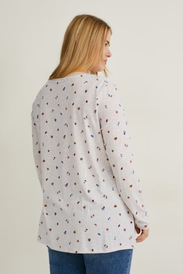 Damen - Multipack 2er - Langarmshirt - LYCRA® - beige / grün