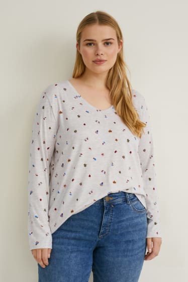 Damen - Multipack 2er - Langarmshirt - LYCRA® - beige / grün