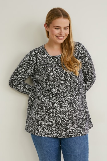 Damen - Multipack 2er - Langarmshirt - LYCRA® - schwarz / türkis