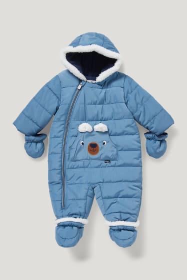 Baby Boys - Tuta da neve con cappuccio per neonati - blu