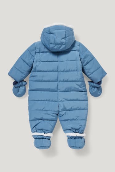 Baby Boys - Tuta da neve con cappuccio per neonati - blu