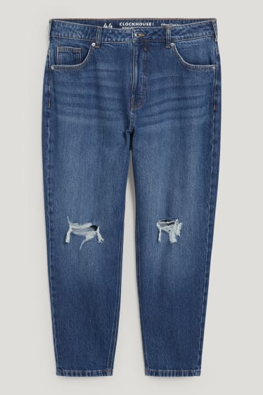 Kobiety XL - CLOCKHOUSE - mom jeans - wysoki stan - materiał z recyklingu - dżins-niebieski
