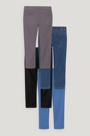 Mali chłopcy - Wielopak, 4 pary - slim jeans - ciepłe dżinsy - niebieski