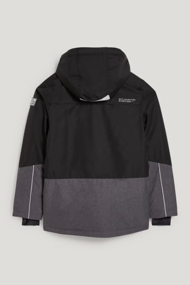 Niños - Chaqueta de esquí con capucha - negro